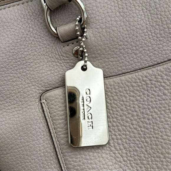 Coach Emma satchel in pebbled neutral leather taupe with a hint of gray! Perfect - Picture 2 of 8